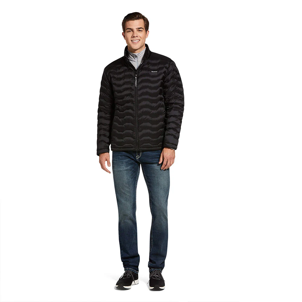Ariat Men's Ideal V Down Jacket in Black - Image 5