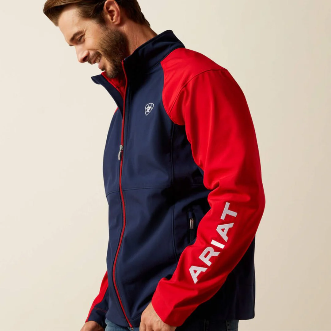 Ariat Men's Team Equestrian Jacket in Navy & Red - Image 2