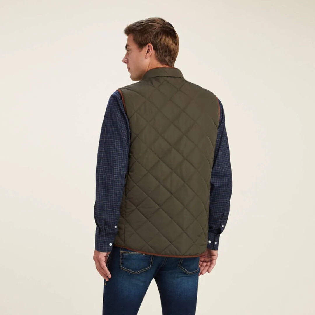 Ariat Men's Woodside Quilted Gilet in Earth - Image 4