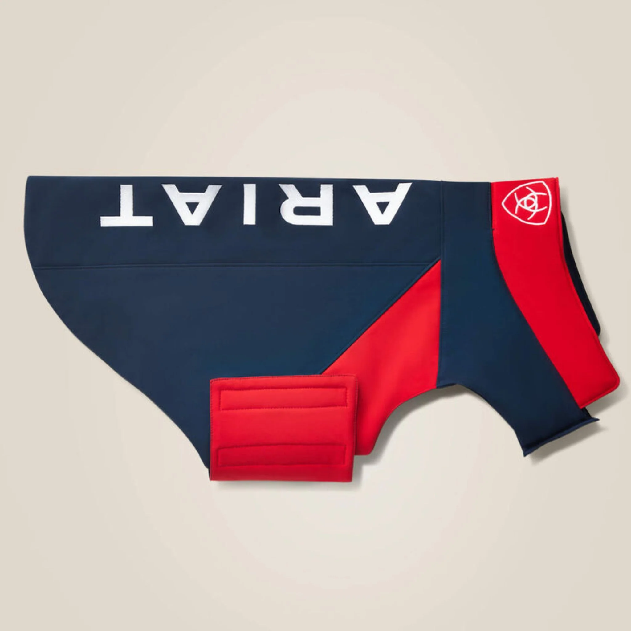 Ariat Team Softshell Dog Coat in Navy & Red - Image 2