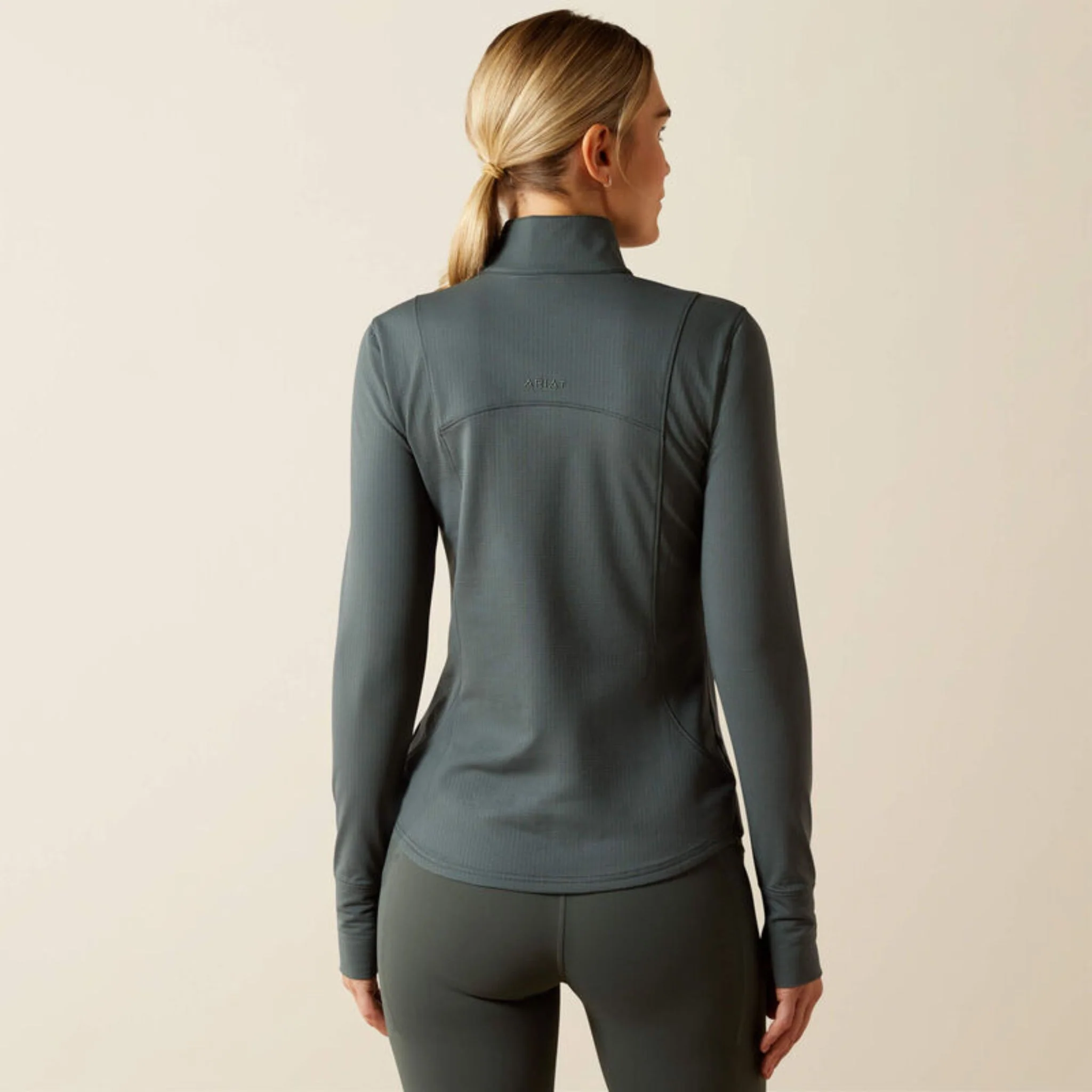 Ariat Women's Gridwork 2.0 Quarter Zip Baselayer in Urban Chic - Image 3