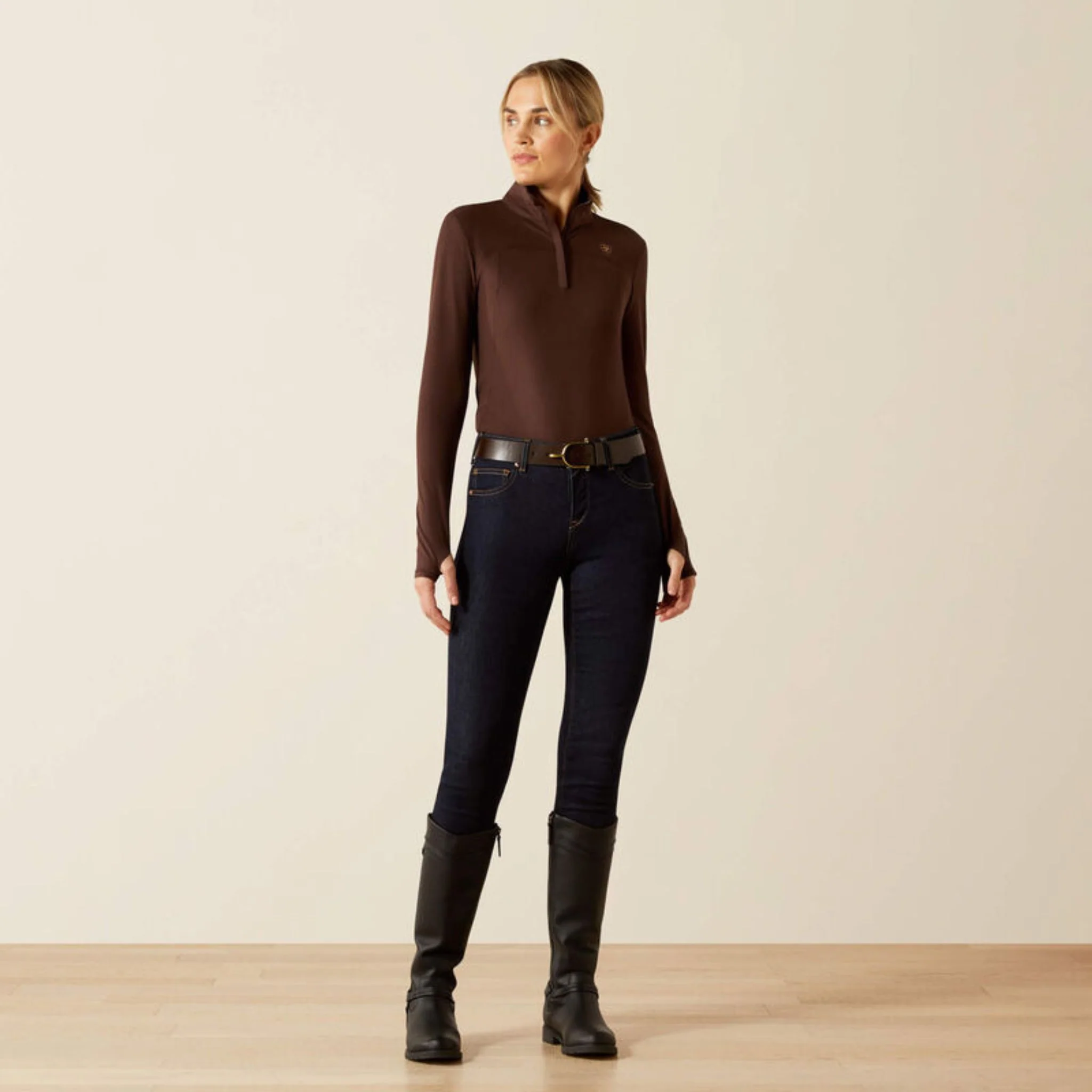 Ariat Women's Lowell 3.0 Quarter Zip Baselayer in Java - Image 5