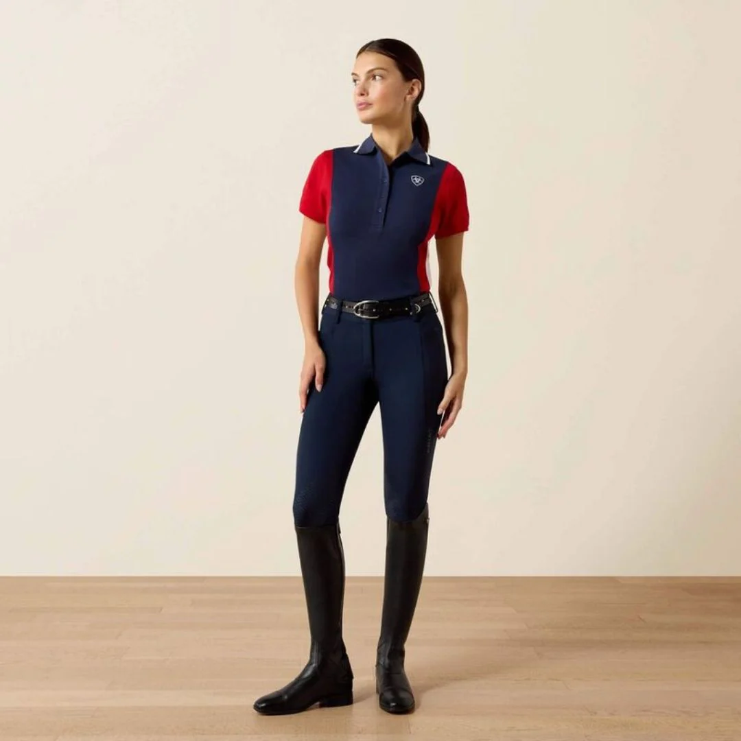 Ariat Women's Taryn Polo Shirt in Navy & Red - Image 5