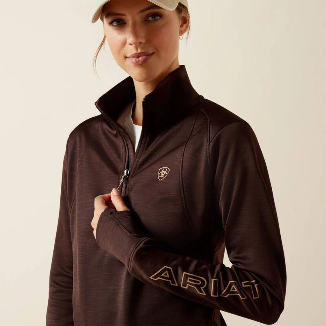 Ariat Women's Team Equestrian Half Zip Jumper in Java - Image 2