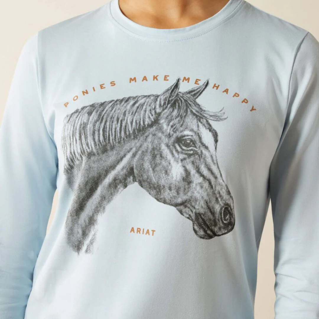 Ariat Kids Happy T-Shirt in Skyway - Image 2