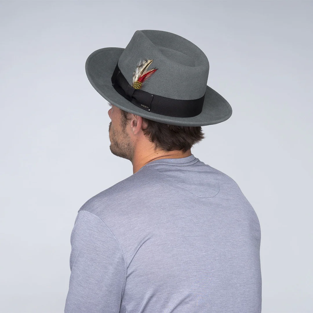 Bailey Classic Fedora Hat in Graphite - Image 2