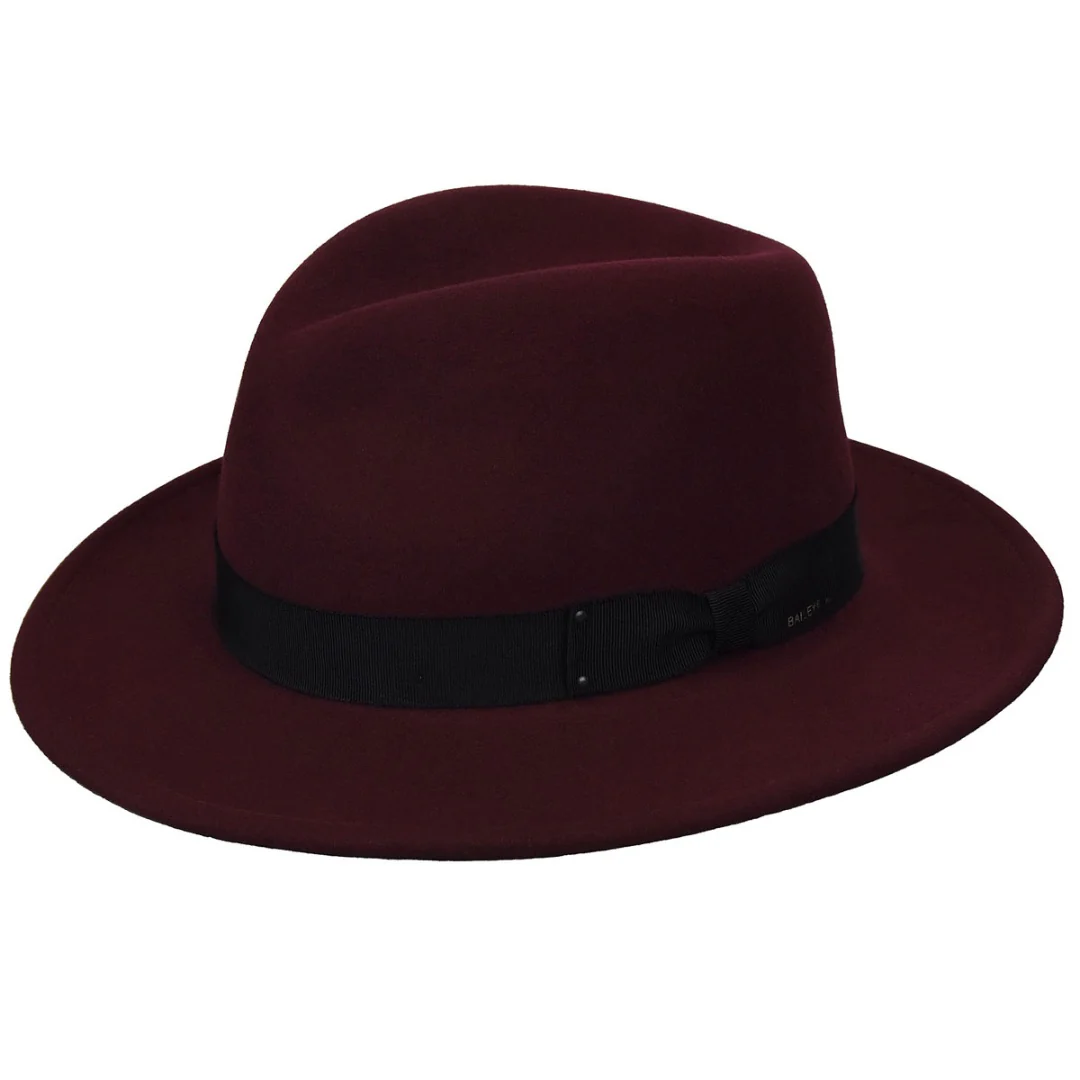 Bailey Curtis Fedora Hat in Port - Image 2