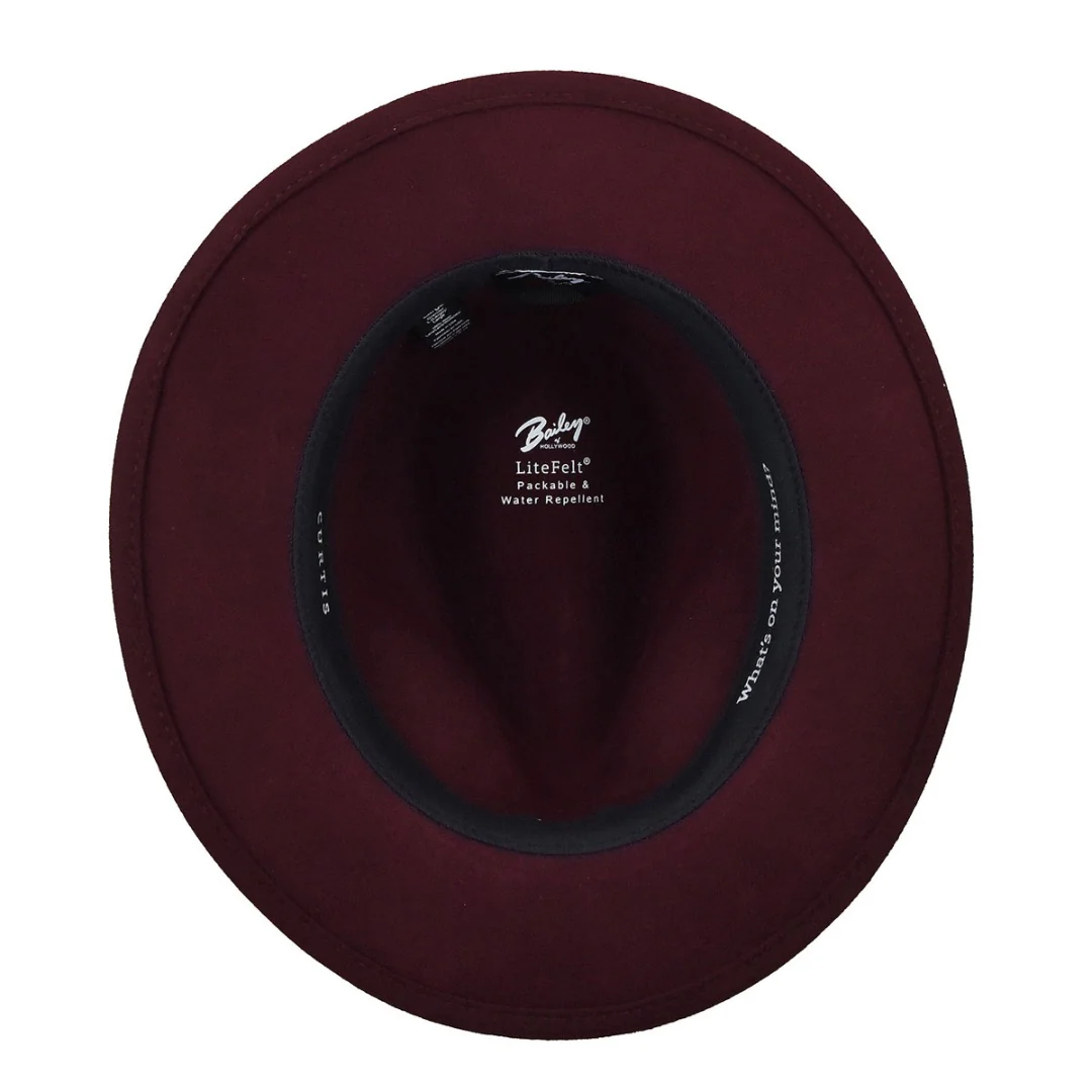Bailey Curtis Fedora Hat in Port - Image 3