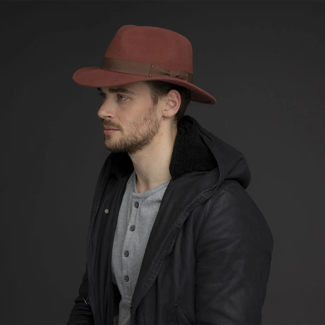 Bailey Curtis Fedora Hat in Port - Image 4