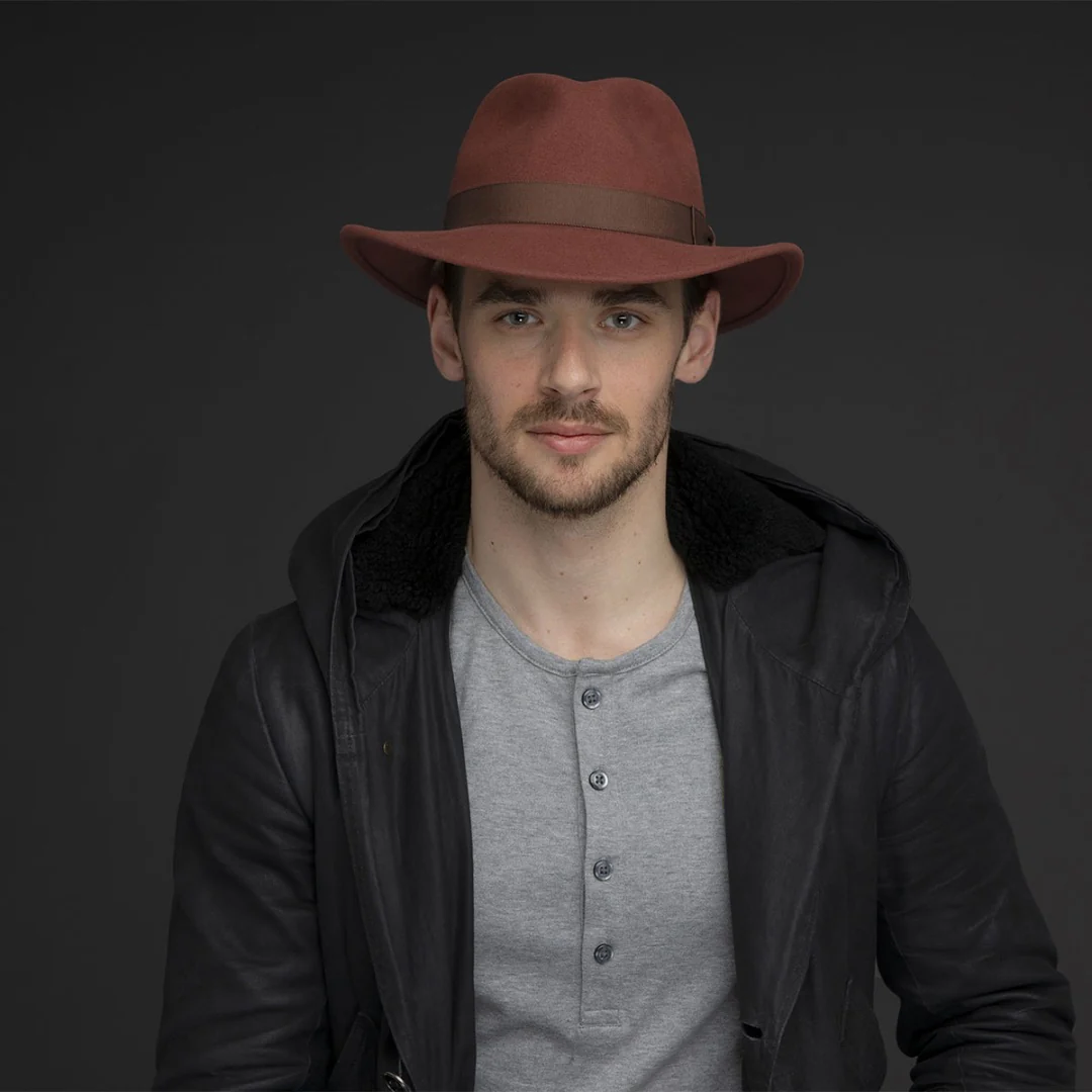 Bailey Curtis Fedora Hat in Port - Image 6