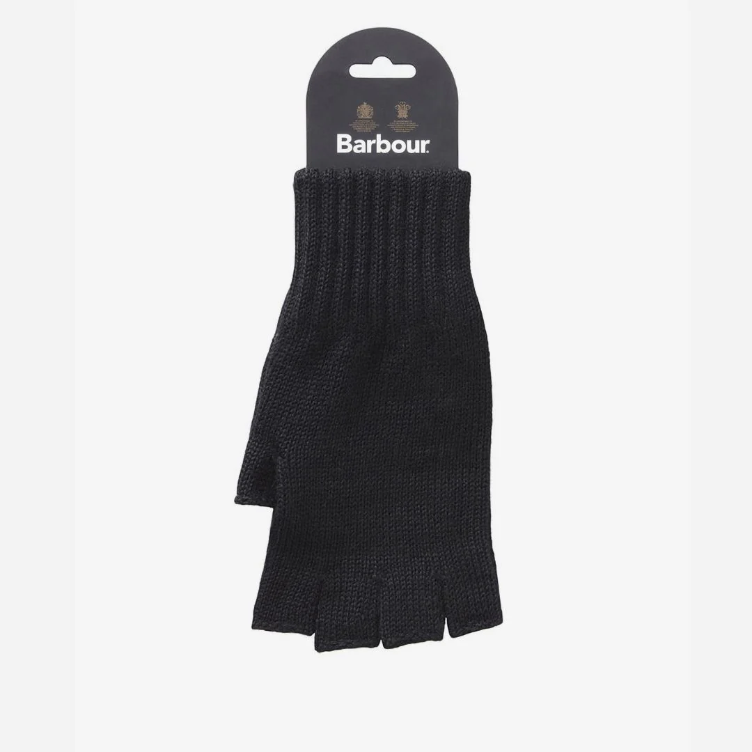 Barbour Fingerless Gloves in Black - Image 2