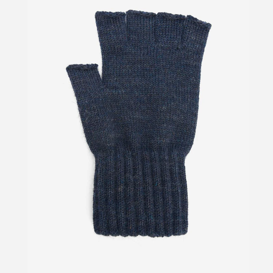 Barbour Fingerless Gloves in Navy - Image 2