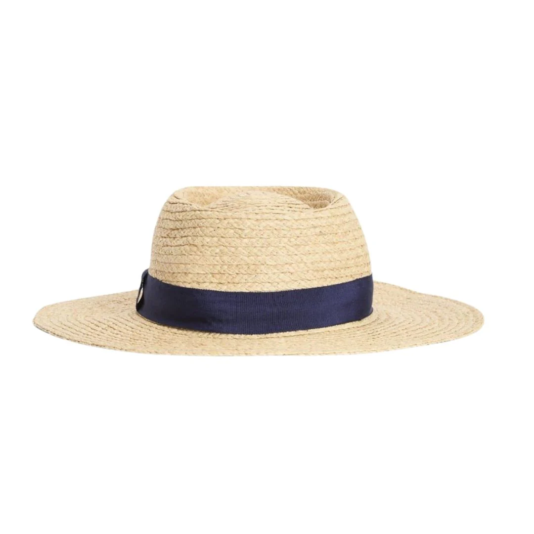 Barbour Lily Straw Boater Hat in Natural
