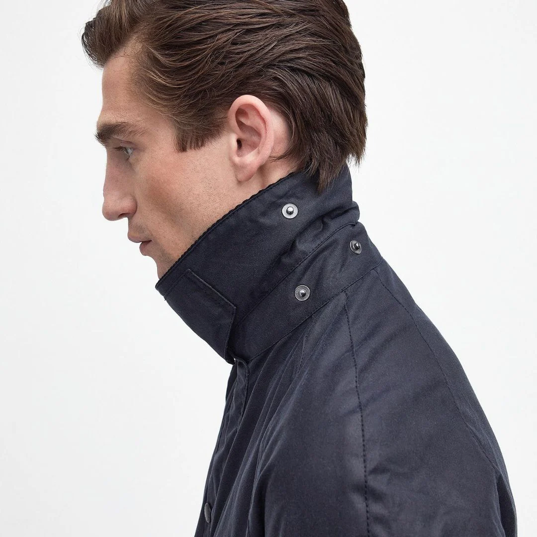 Barbour Men's Ashby Waxed Jacket in Navy - Image 7