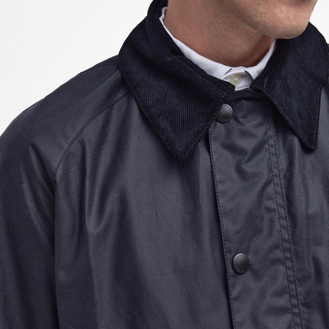 Barbour Men's Ashby Waxed Jacket in Navy - Image 8