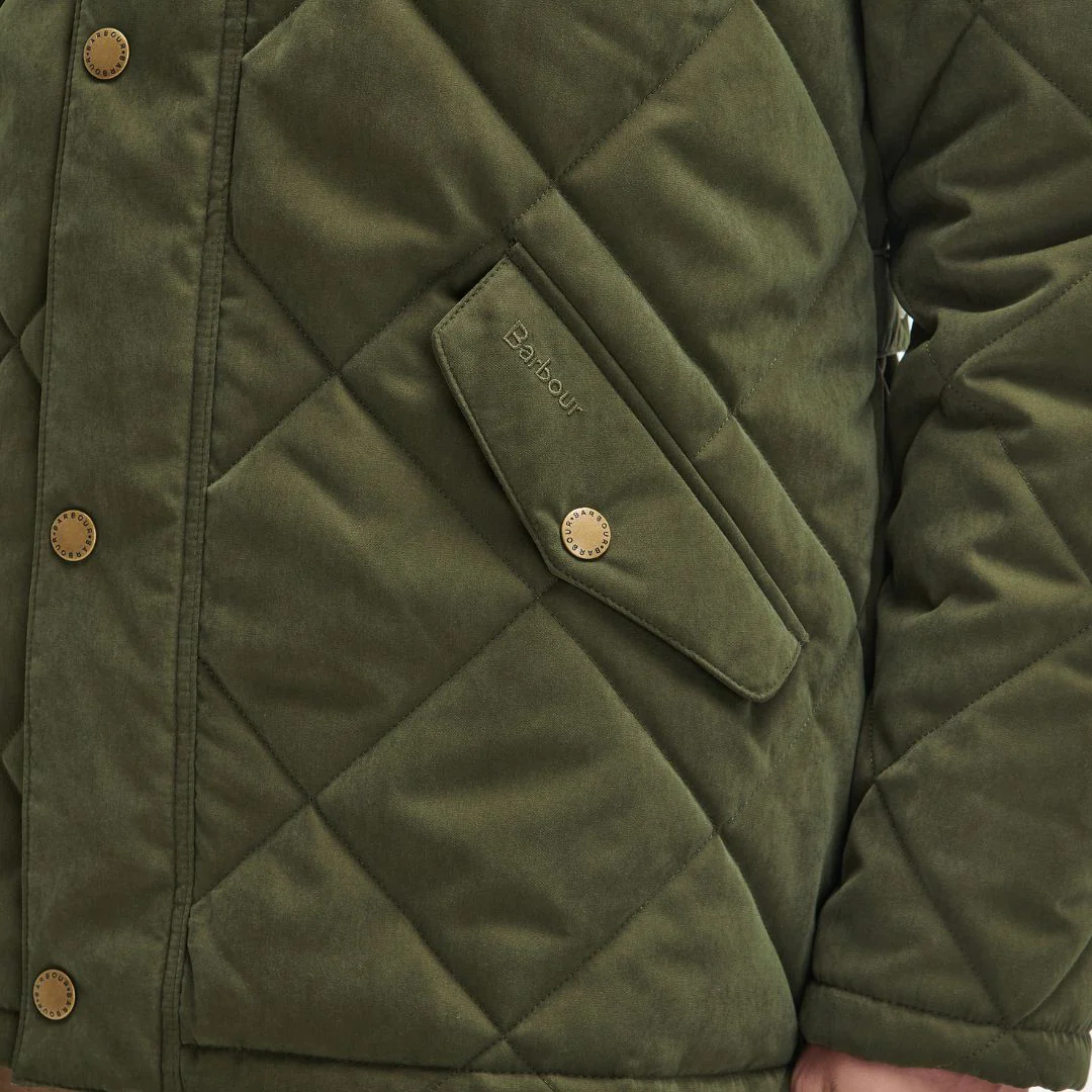 Barbour Men's Elter Quilted Jacket in Olive - Image 10