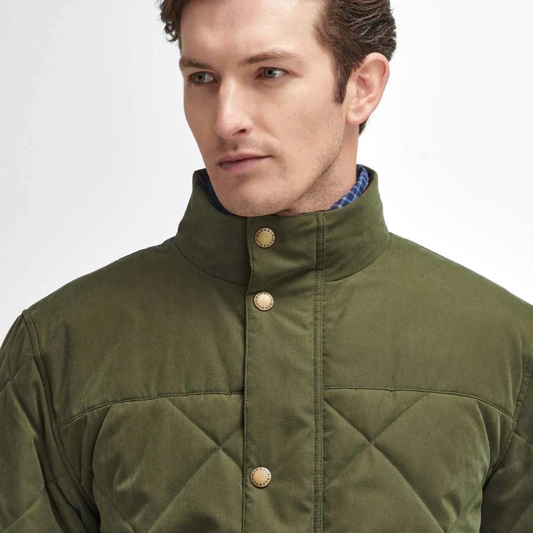 Barbour Men's Elter Quilted Jacket in Olive - Image 5
