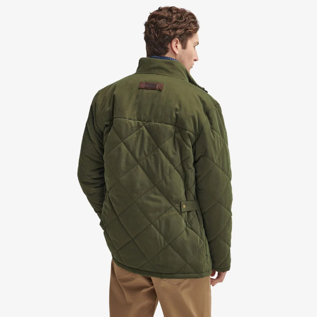Barbour Men's Elter Quilted Jacket in Olive - Image 7