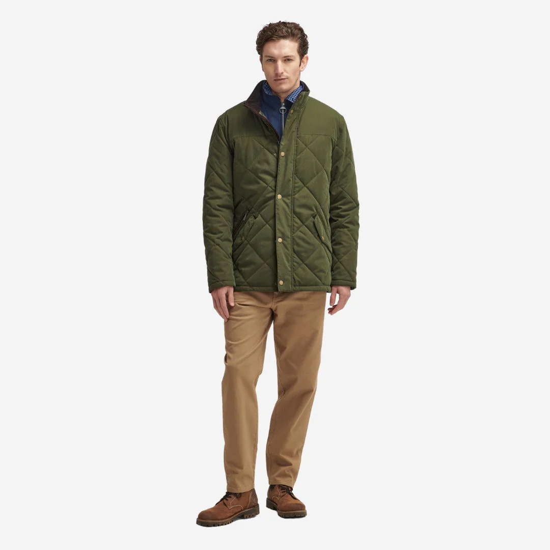 Barbour Men's Elter Quilted Jacket in Olive - Image 9