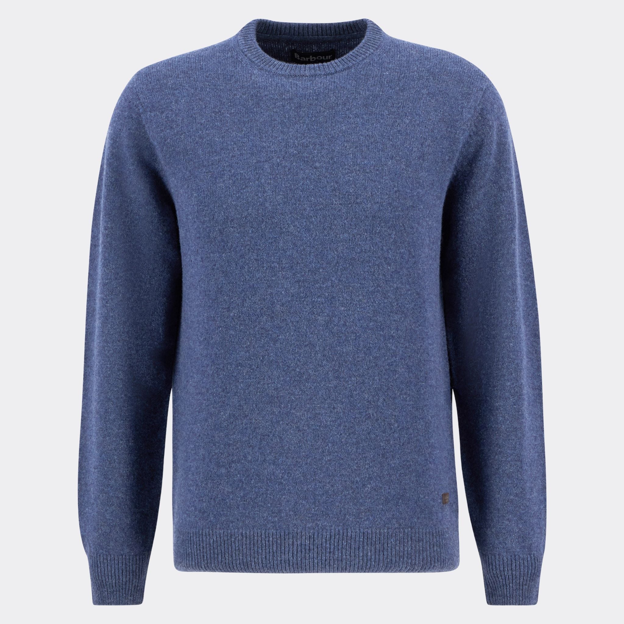 Barbour Men's Essential Crew Neck Jumper in Dark Indigo - Image 3