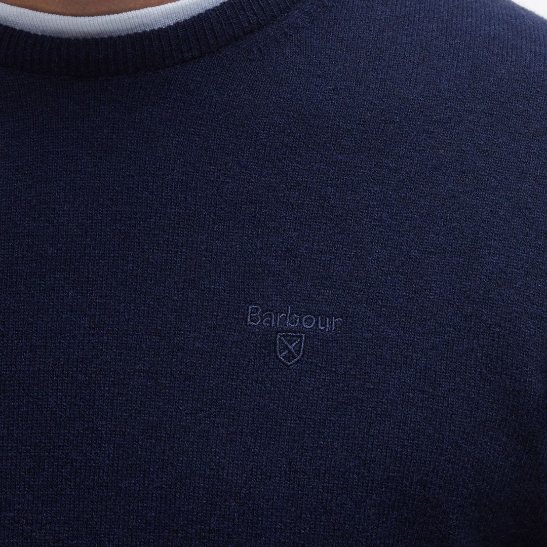 Barbour Men's Essential Crew Neck Jumper in Navy - Image 6