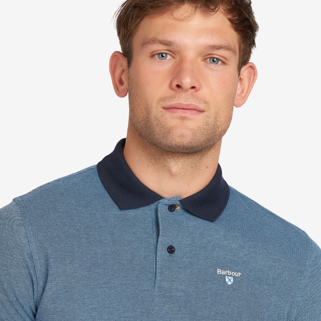 Barbour Men's Essential Sports Mix Short-Sleeved Polo Shirt in Navy - Image 3