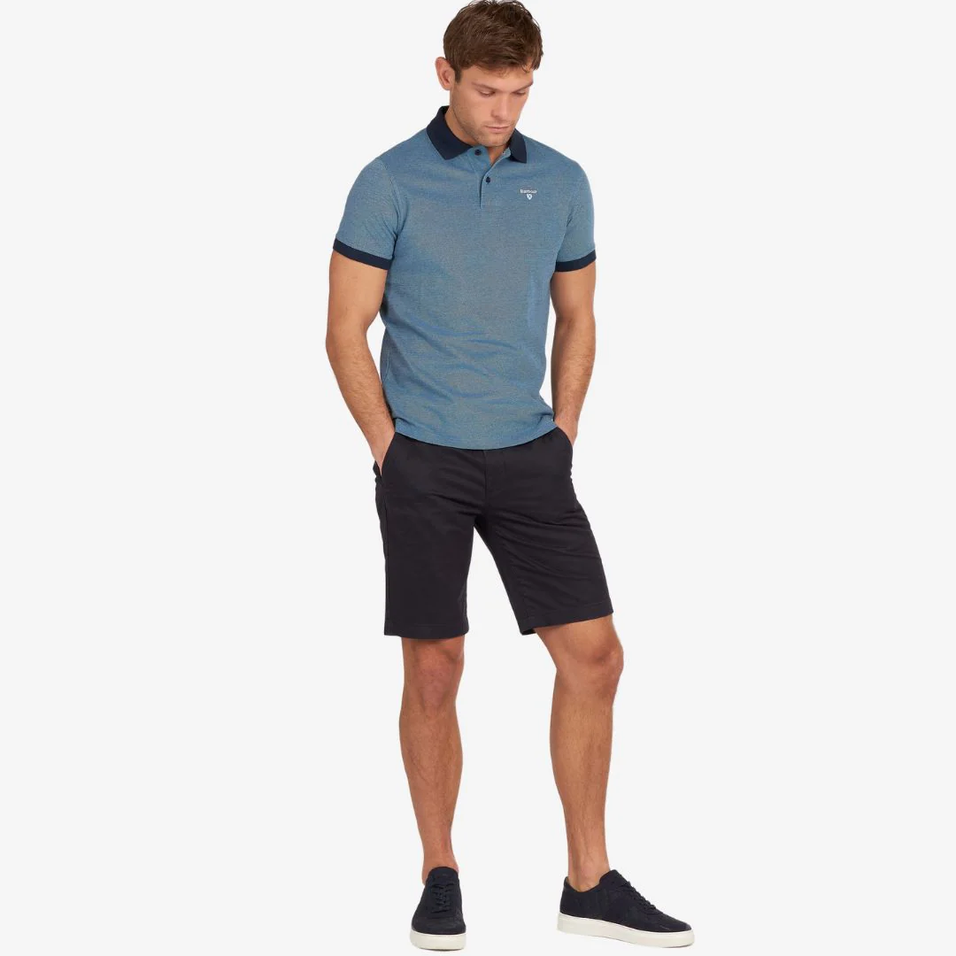 Barbour Men's Essential Sports Mix Short-Sleeved Polo Shirt in Navy - Image 6