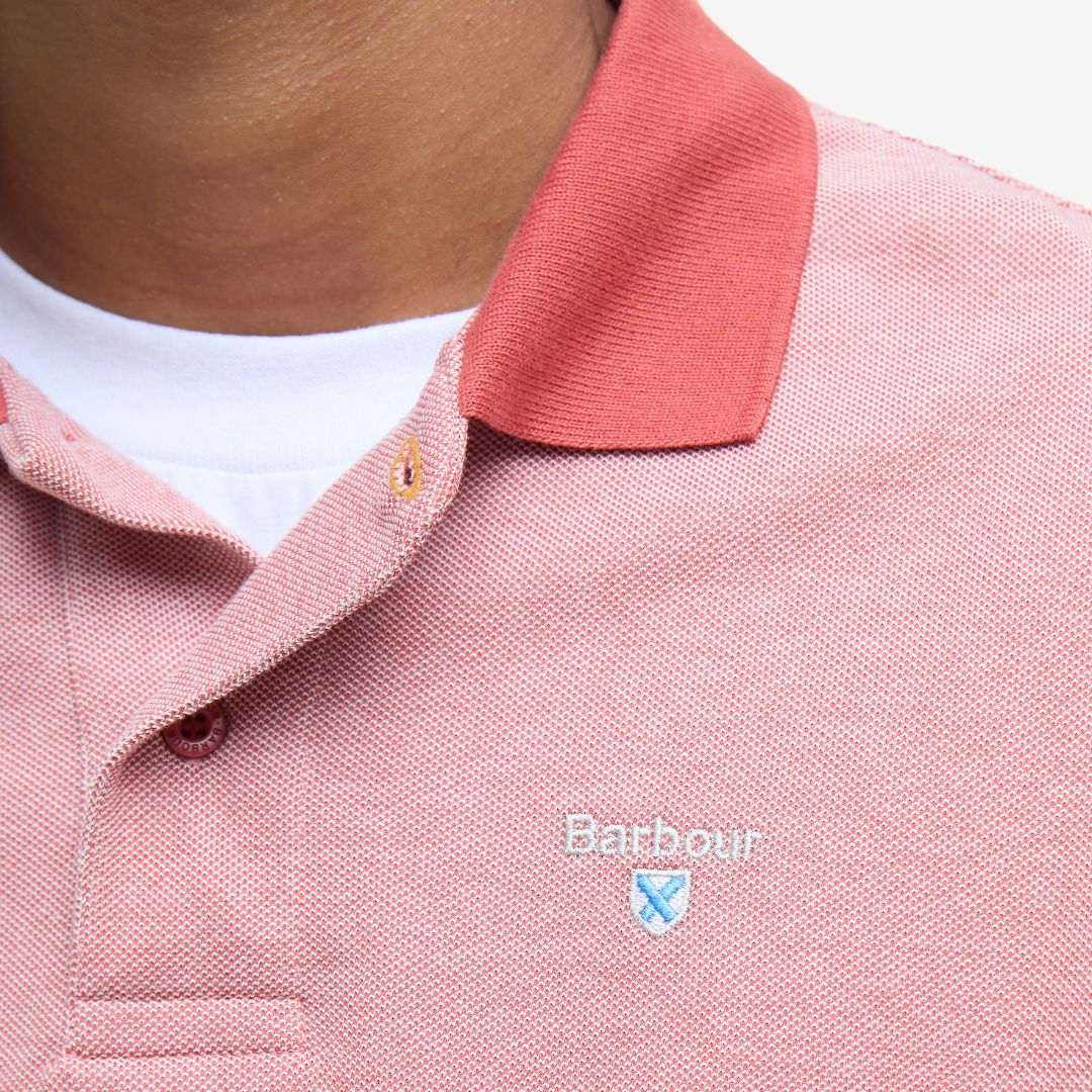 Barbour Men's Essential Sports Mix Short-Sleeved Polo Shirt in Red Spice - Image 4
