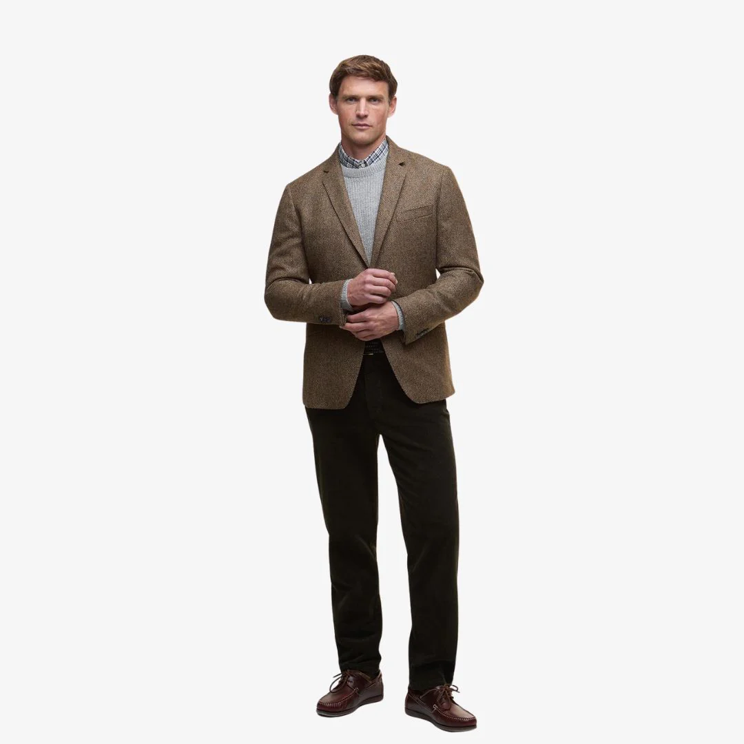 Barbour Men's Firth Moons Herringbone Blazer in Brown - Image 5