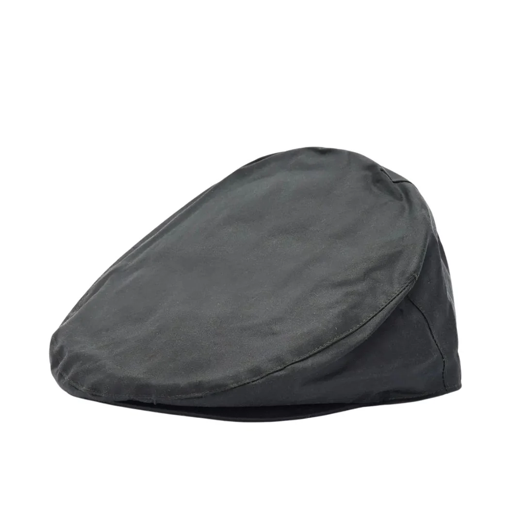 Barbour Men's Flat Wax Cap in Olive