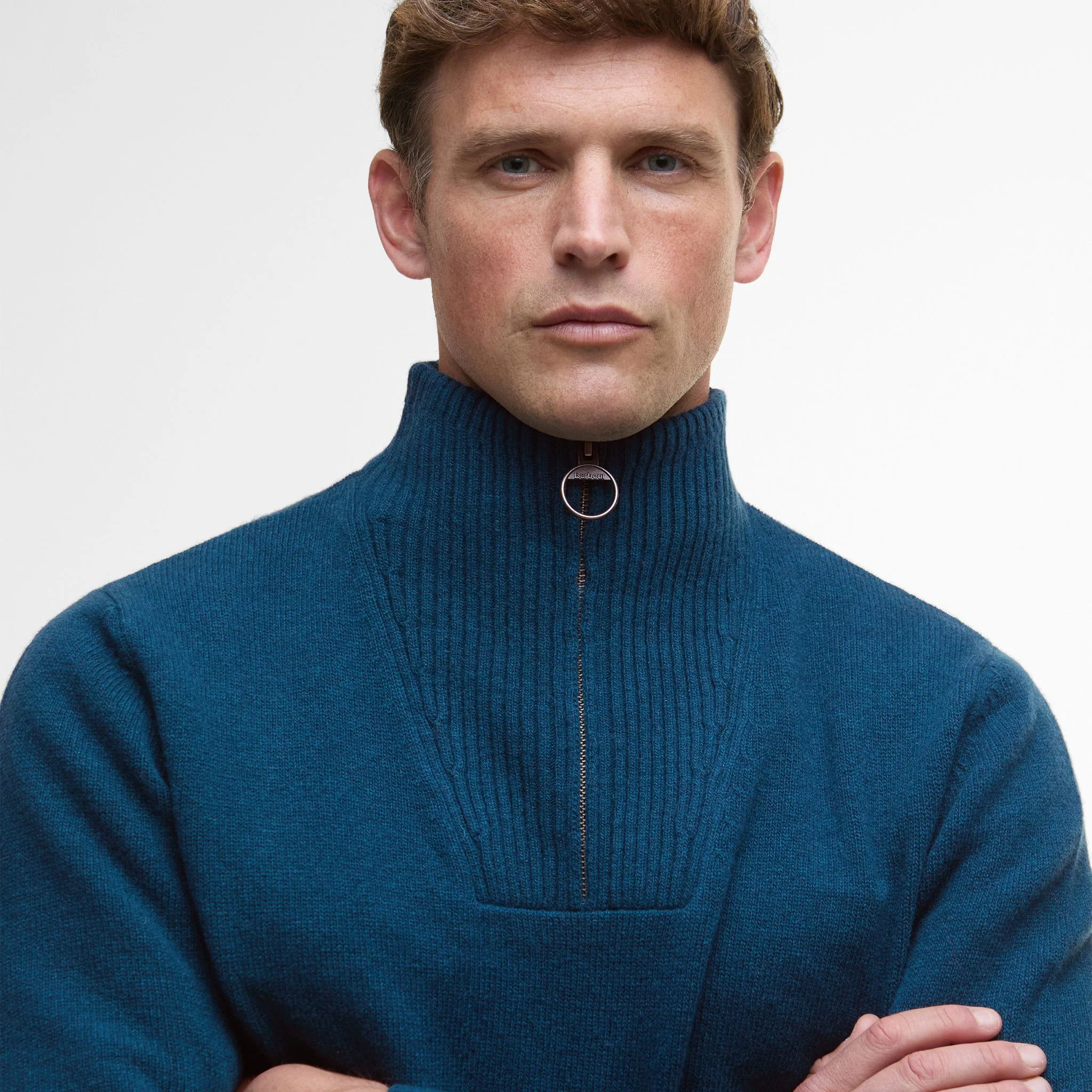 Barbour Men's Nelson Half-Zip Jumper in Mallard Green - Image 2