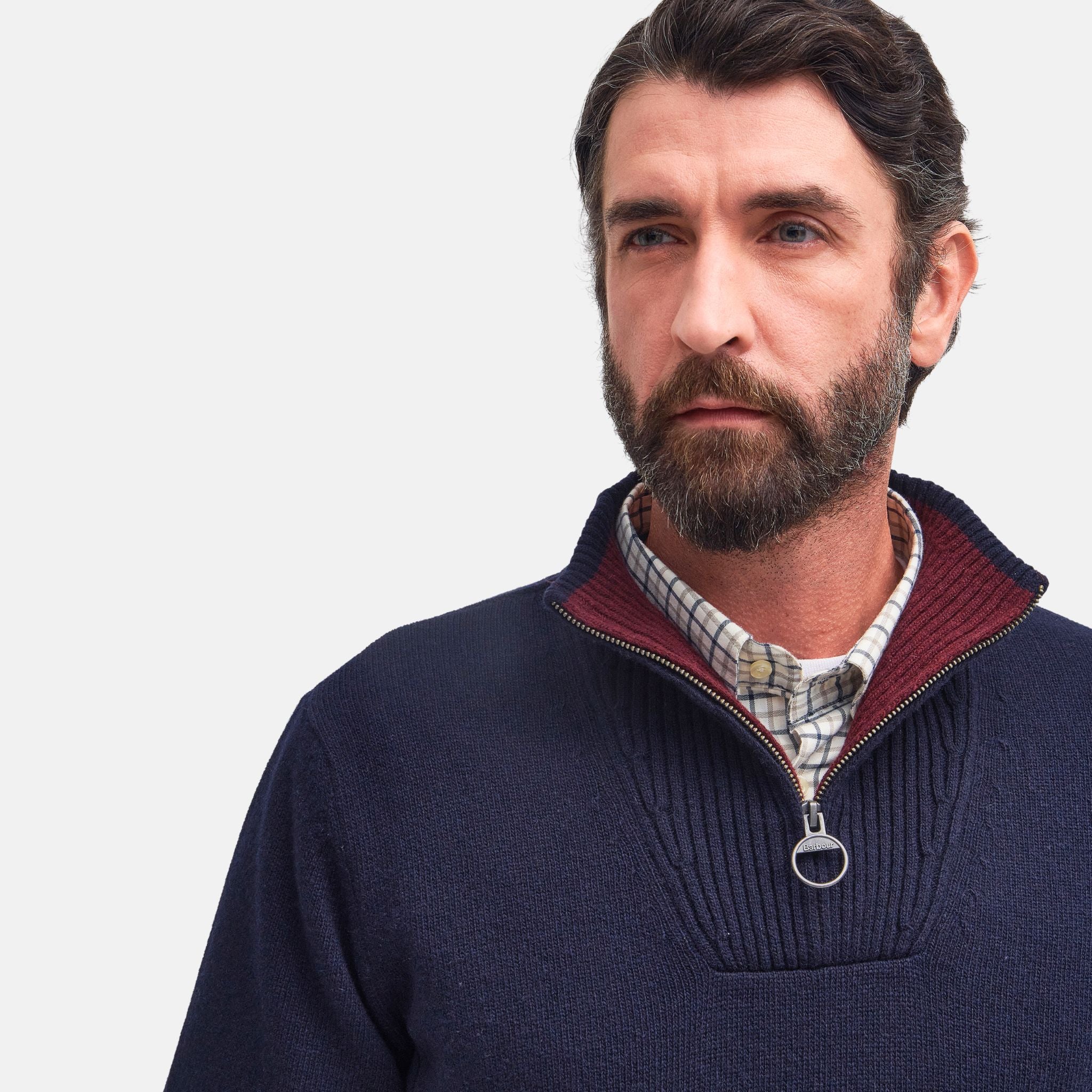 Barbour Men's Nelson Half-Zip Jumper in Navy - Image 3