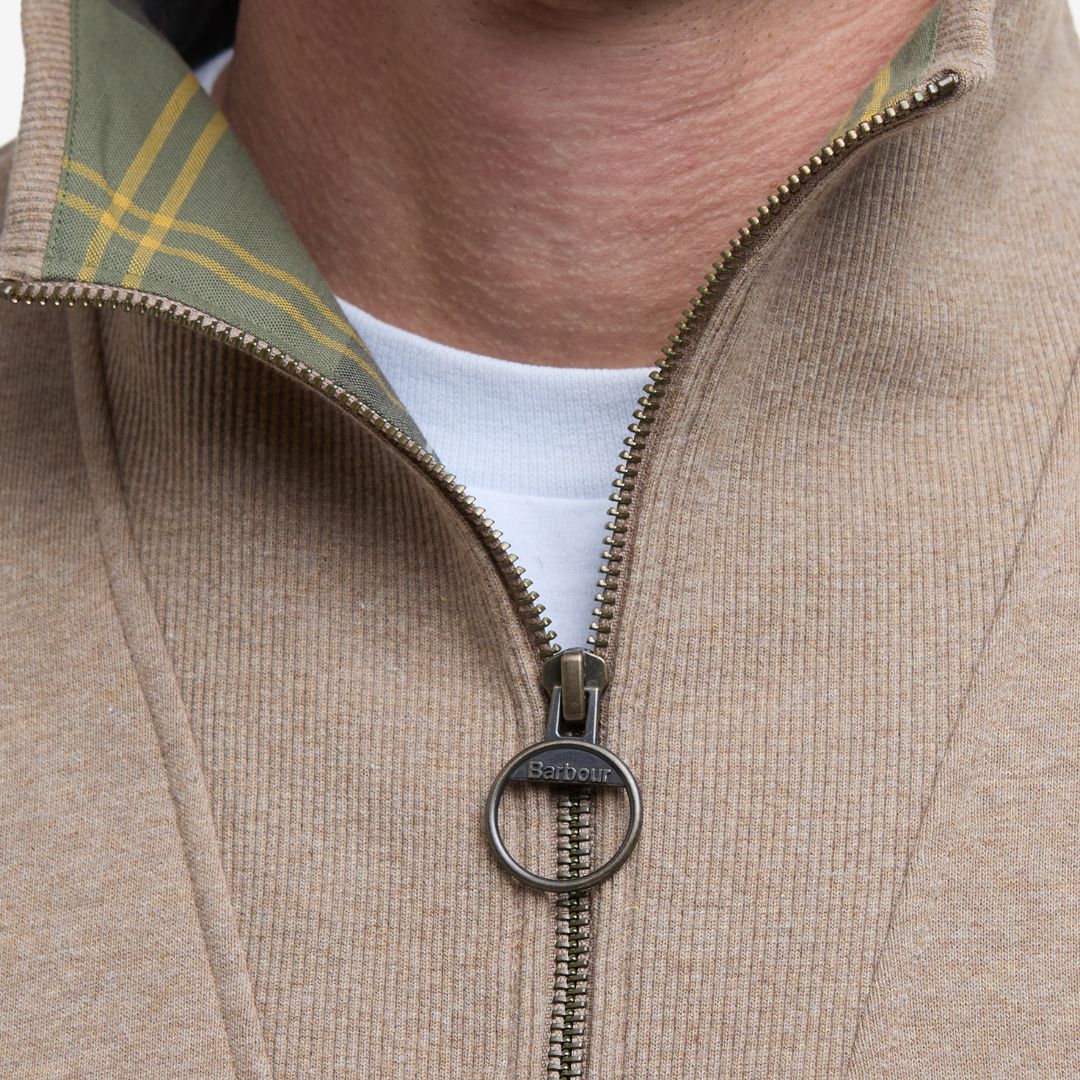Barbour Men's Nelson Half-Zip Jumper in Stone Marl - Image 3