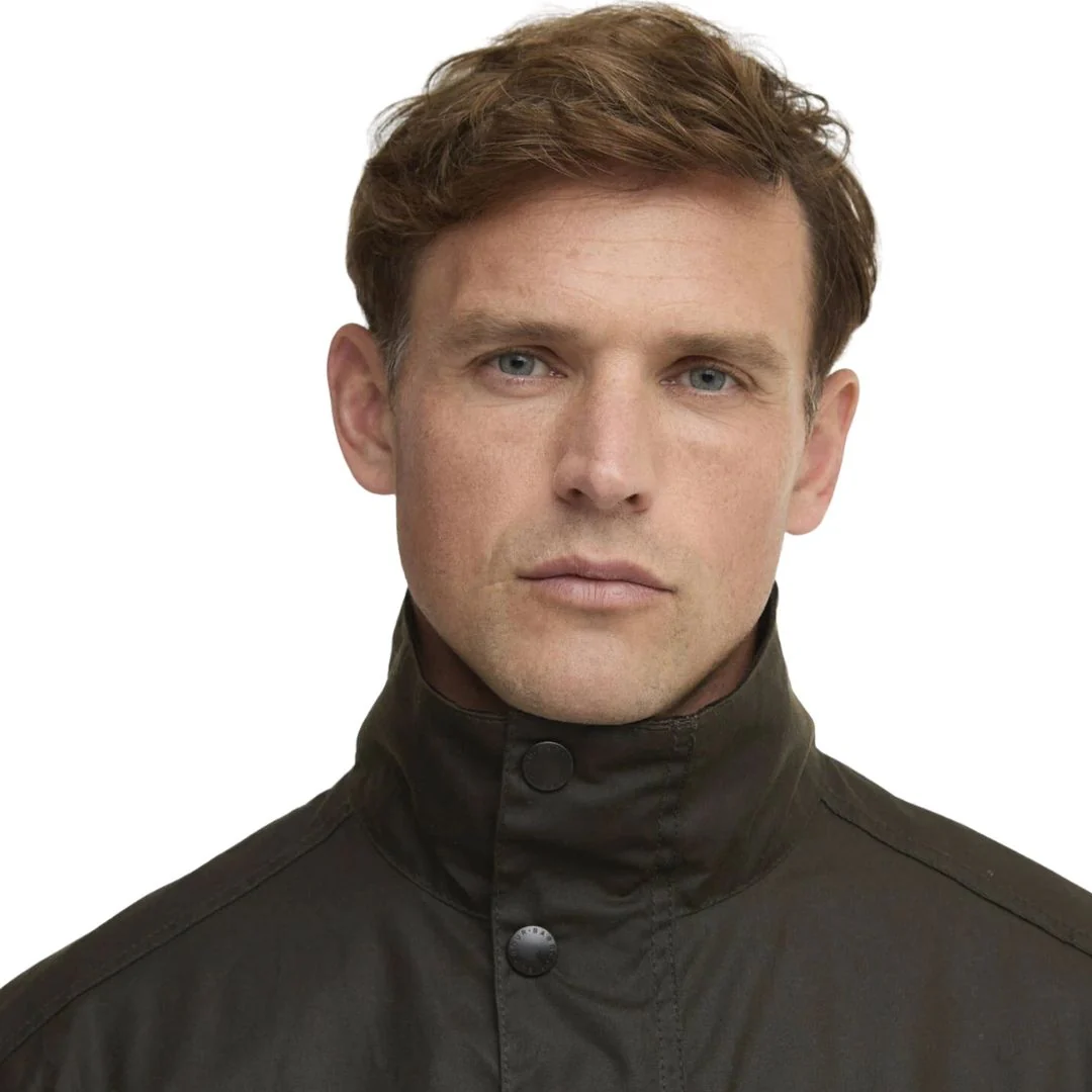 Barbour Men's Sander Wax Jacket in Olive - Image 4