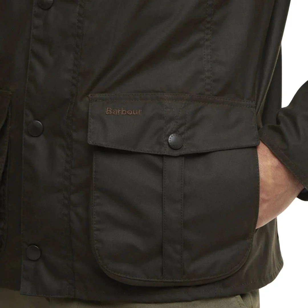 Barbour Men's Sander Wax Jacket in Olive - Image 6