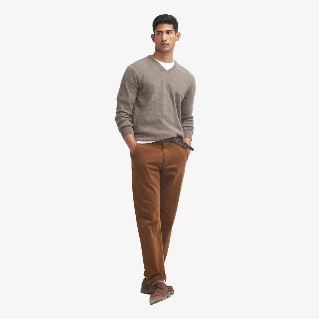 Barbour Men's Stretch Cord Tailored Trousers in Dark Honey - Image 6
