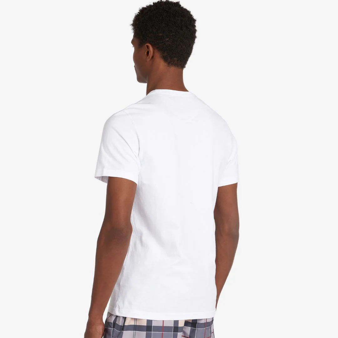 Barbour Men's Tartan Sports T-Shirt in White - Image 4
