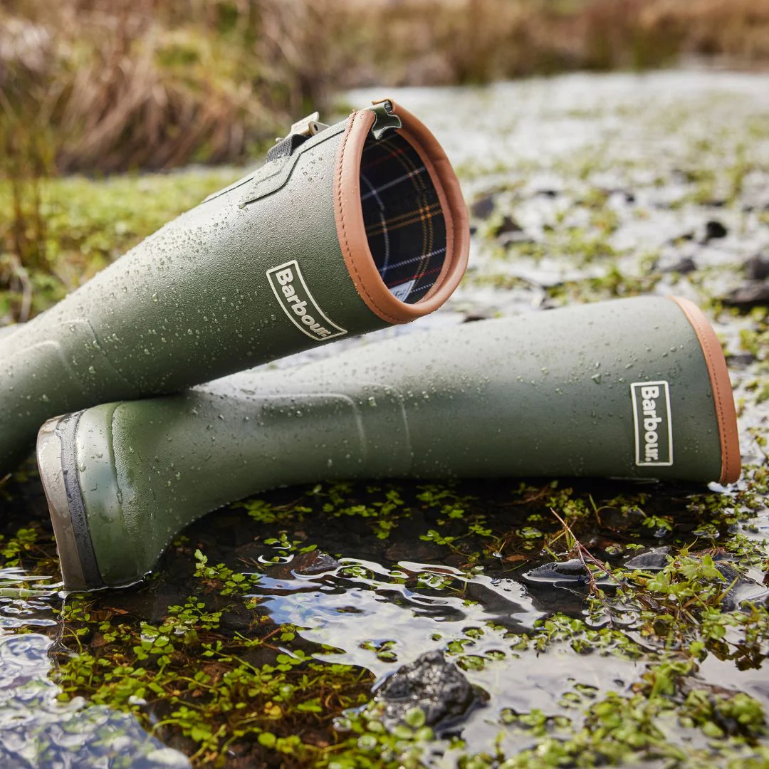 Barbour Men's Tempest Wellington Boots in Olive - Image 8