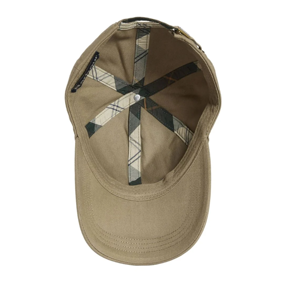 Barbour Milburn Baseball Cap in Bleached Olive - Image 7