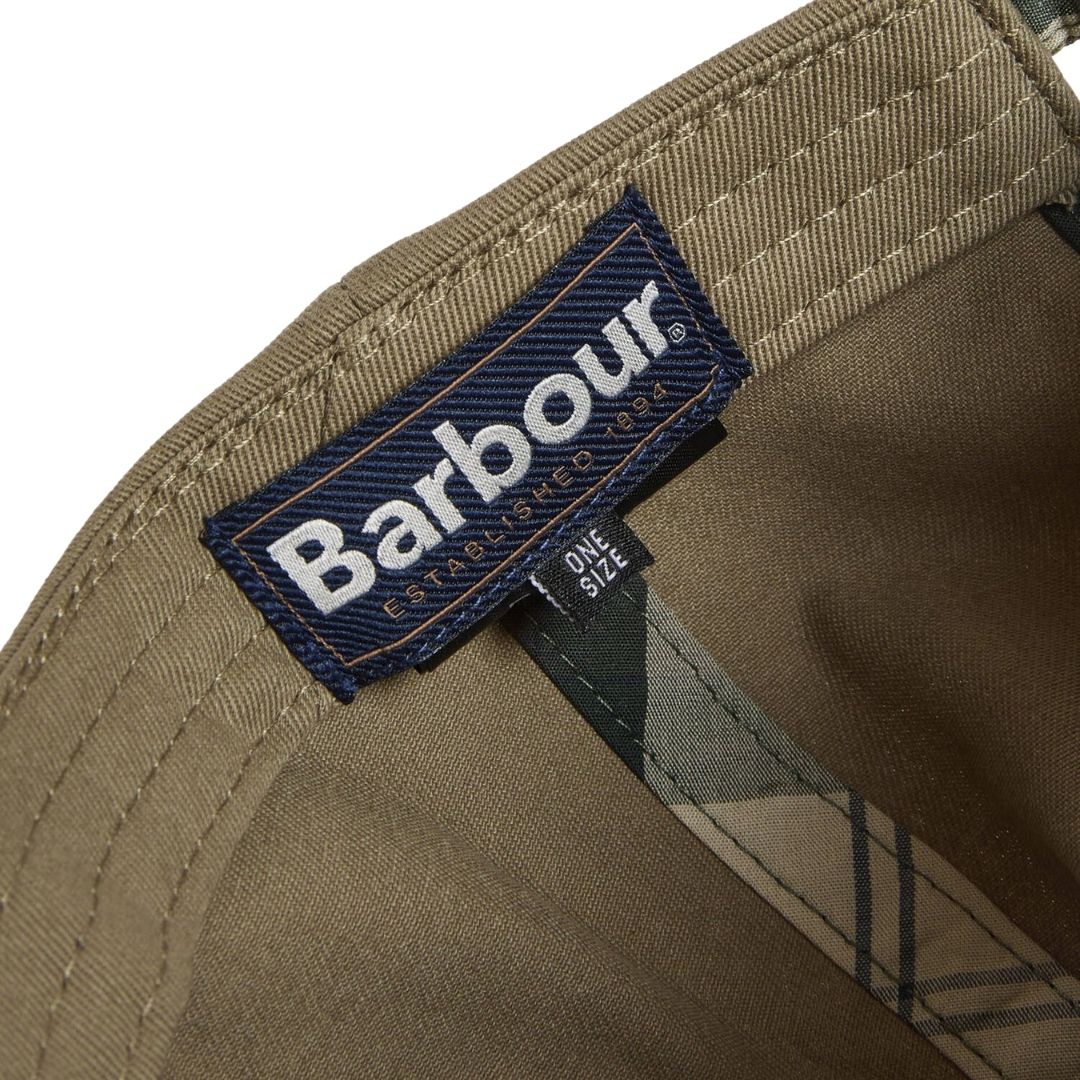 Barbour Milburn Baseball Cap in Bleached Olive - Image 8