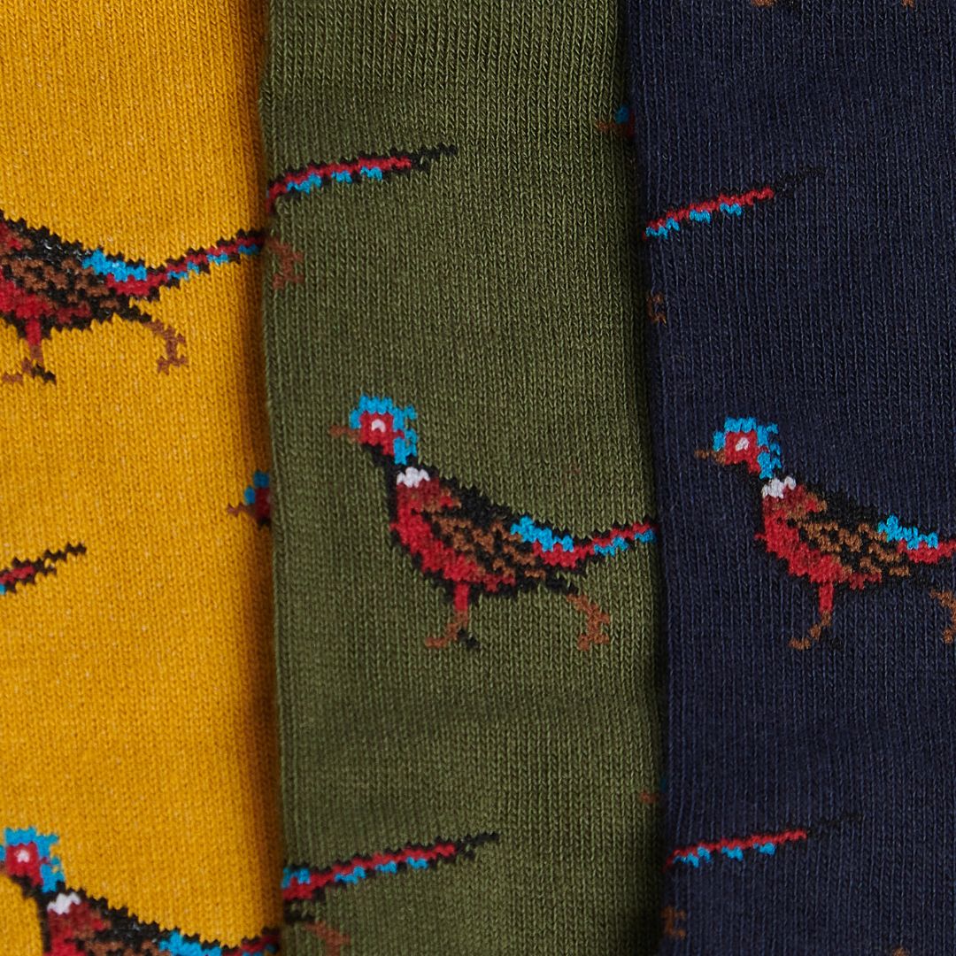 Barbour Pheasant Socks Gift Set in Forest Mist - Image 4
