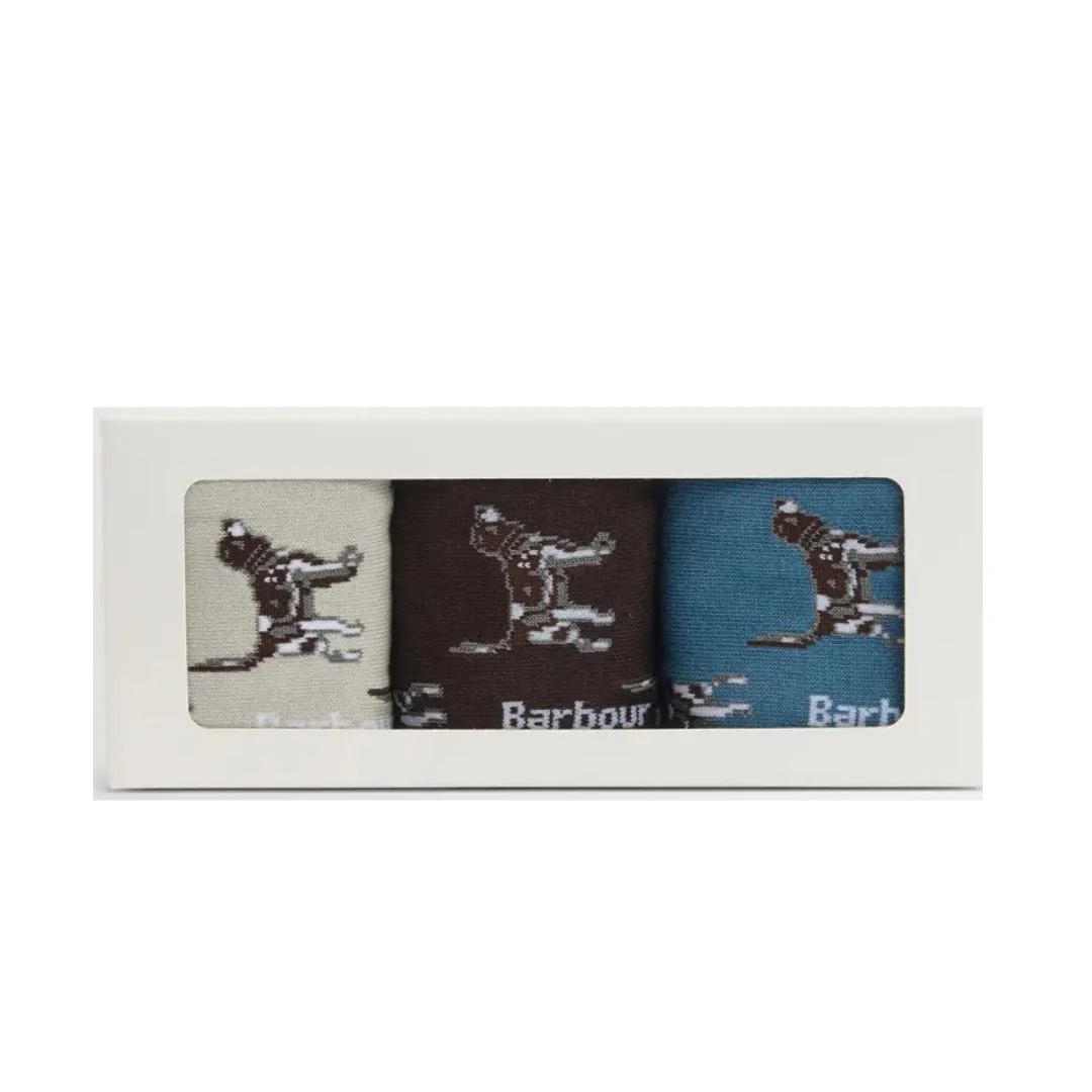 Barbour Pointer Dog Sock Gift Box in Bluestone - Image 2