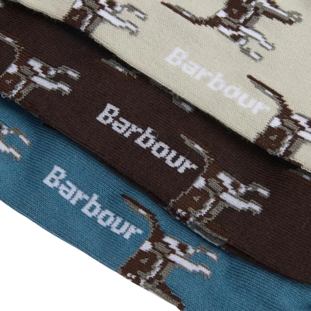 Barbour Pointer Dog Sock Gift Box in Bluestone - Image 3