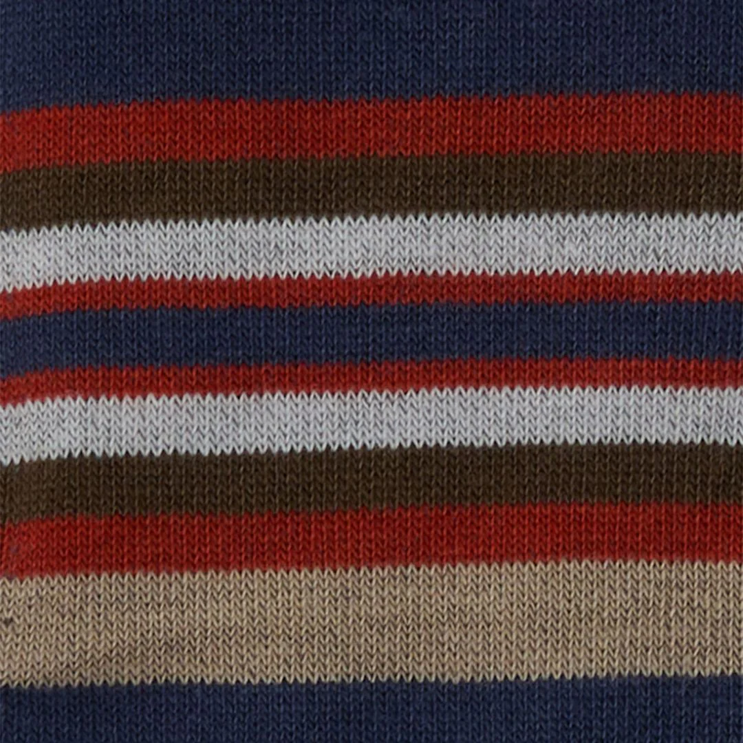 Barbour Summer Socks in Multi Stripe Navy & Green - 2 Pack - Image 5