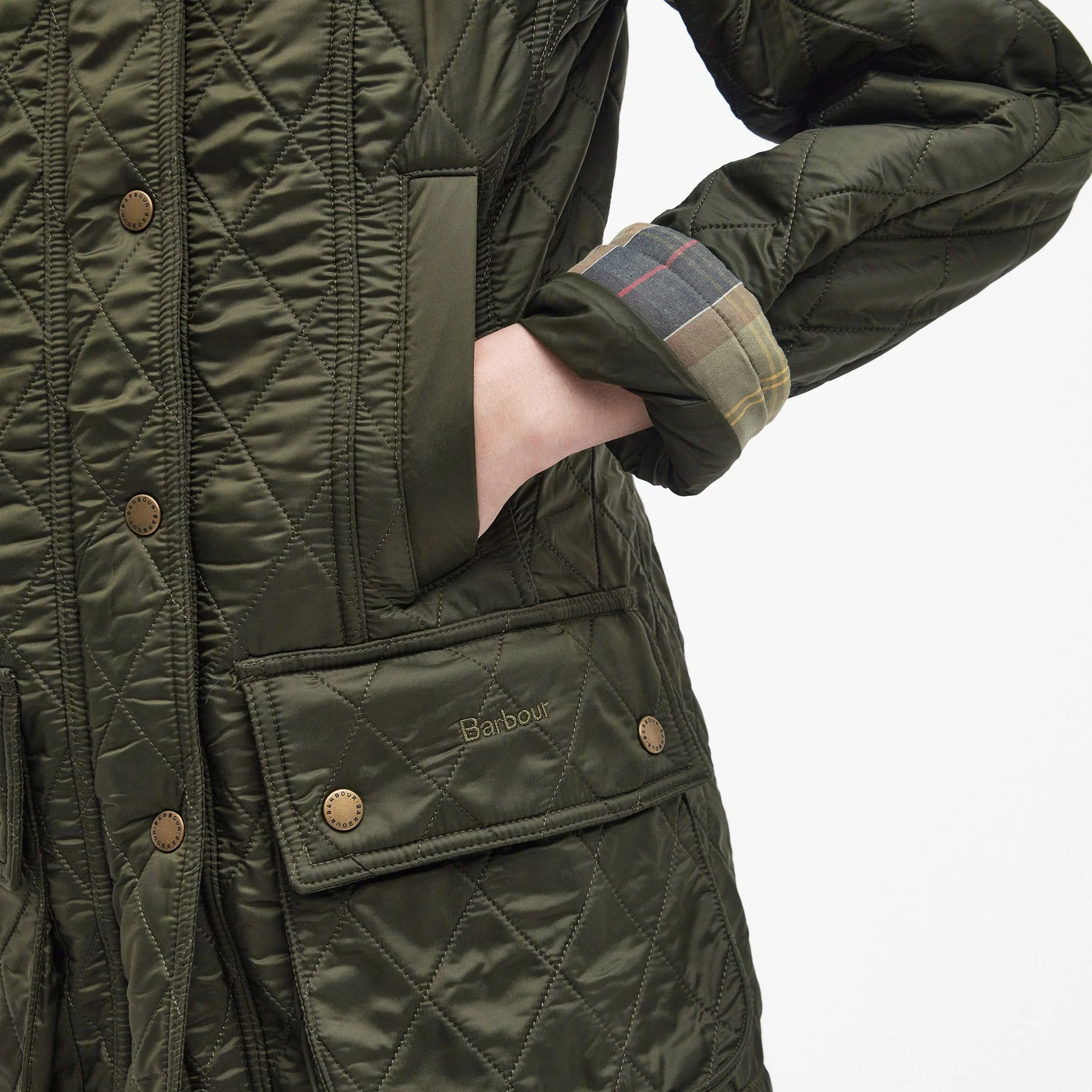 Barbour Women's Beadnell Polarquilt Jacket in Olive - Image 4