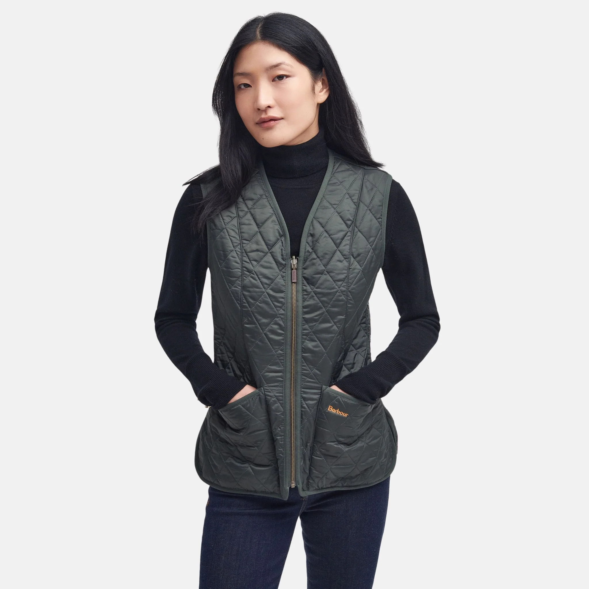 Barbour Women's Betty Fleece Liner Gilet in Dark Olive