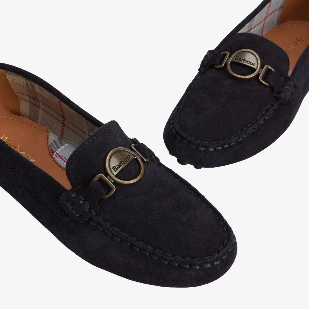 Barbour Women's Laire Suede Driving Shoes in Navy - Image 2