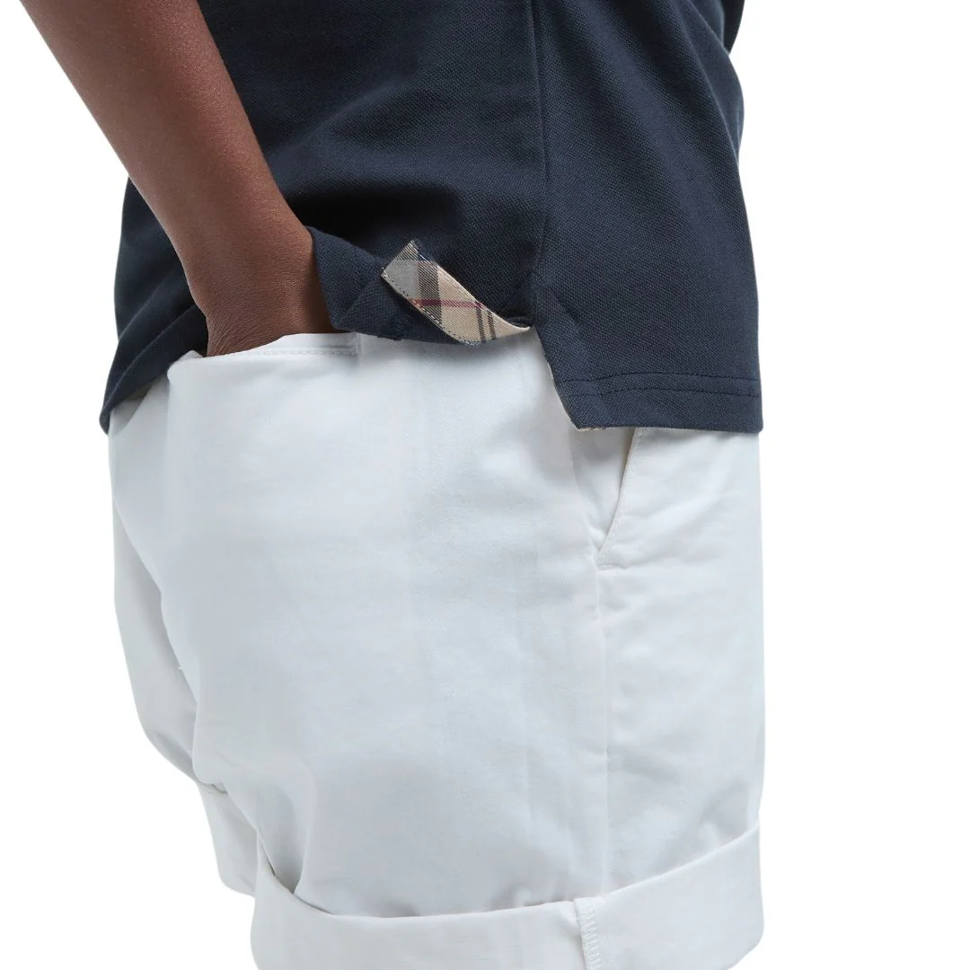 Barbour Women's Malvern Polo Shirt in Navy & Hessian - Image 4