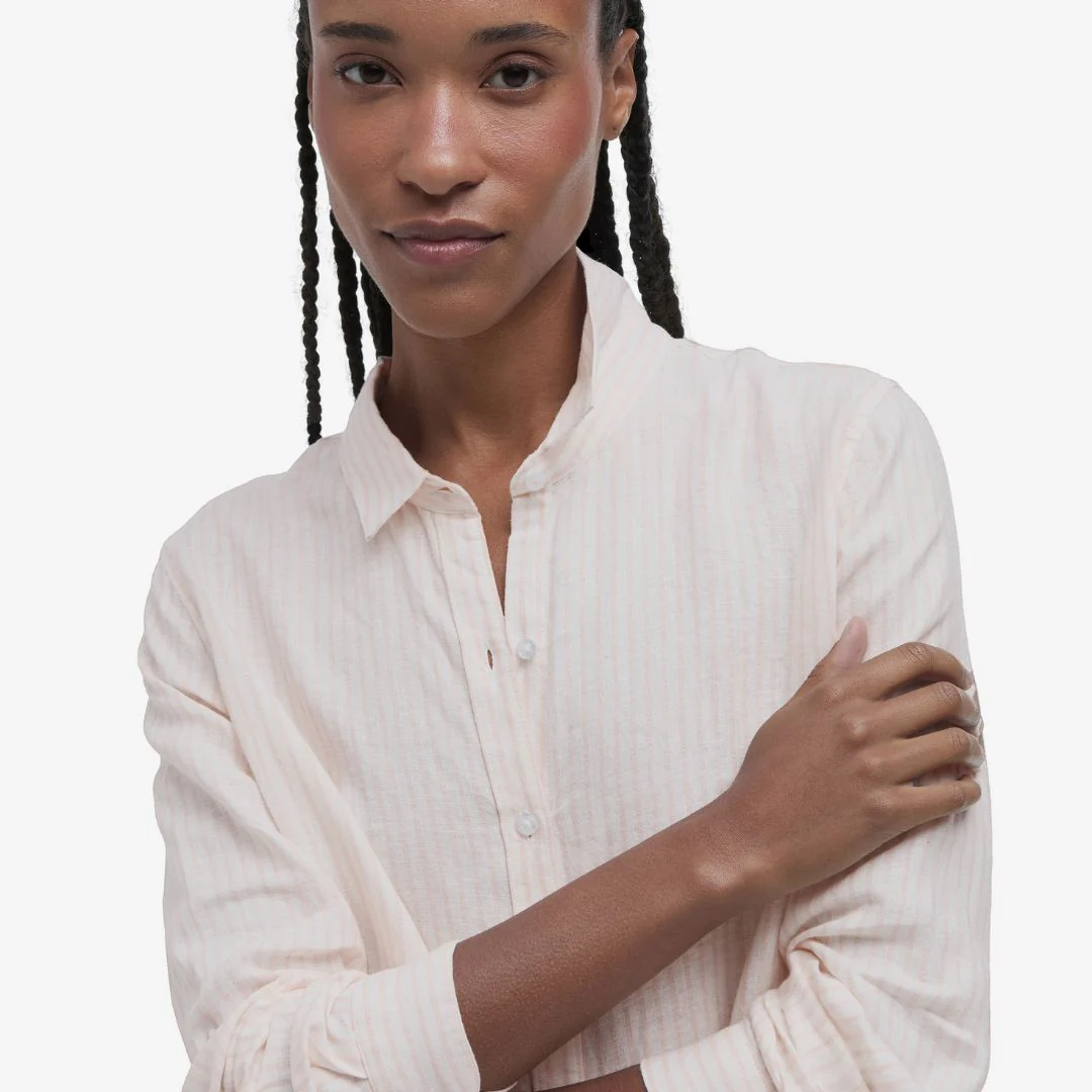 Barbour Women's Marine Relaxed Long-Sleeved Shirt in Primrose Pink Stripe - Image 4