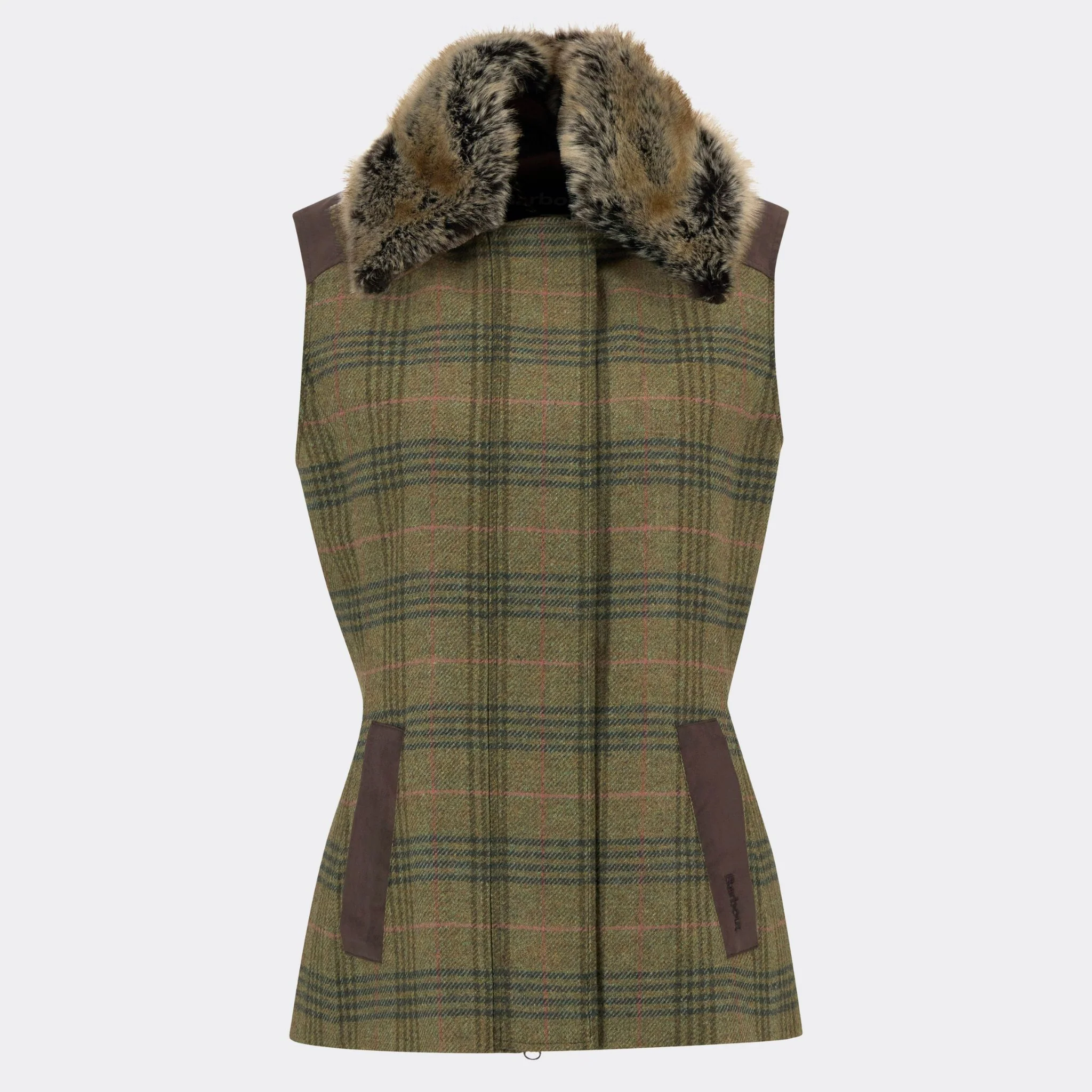 Barbour Women's Rosemary Wool Gilet in Arabesque & Brown - Image 2